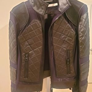 Blanc Noir Leather Jacket , size L black biker Style